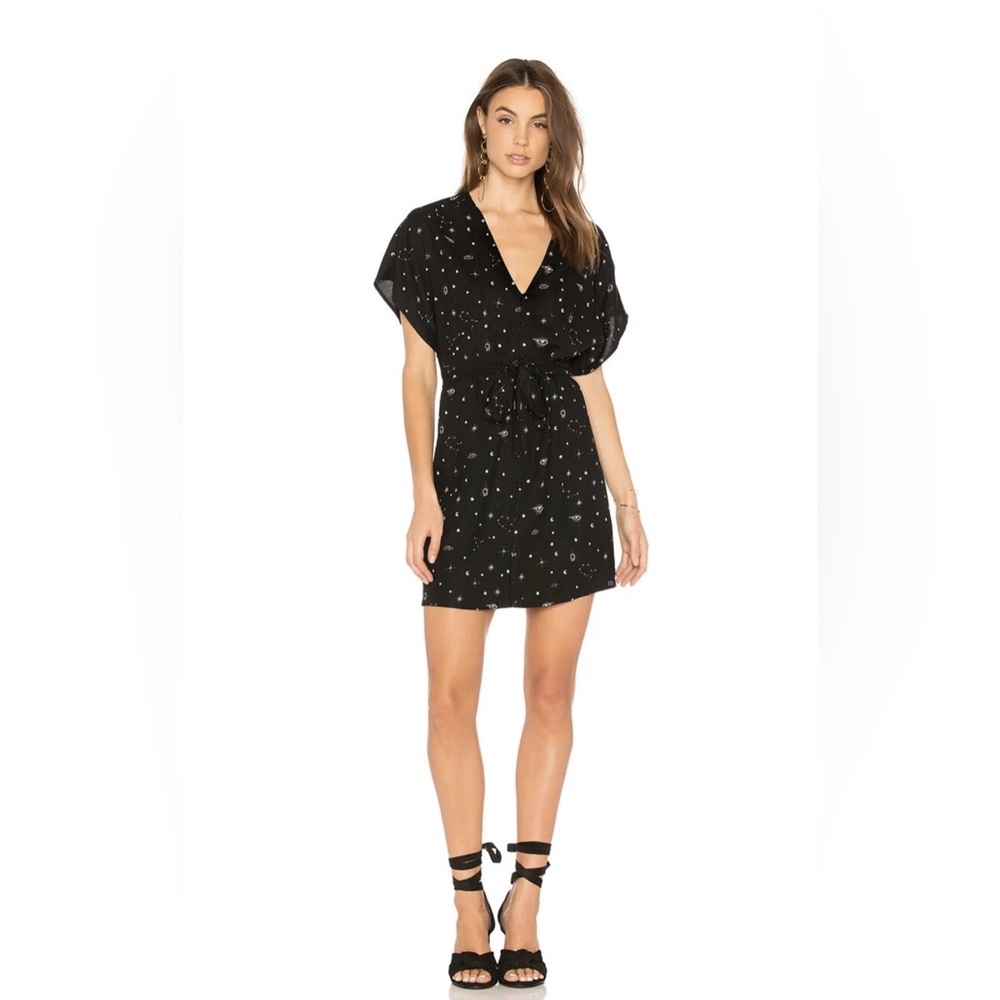 Paige Womens Cap Sleeve Sandyshell Constellation Cherelle Midi Dress Sz Med